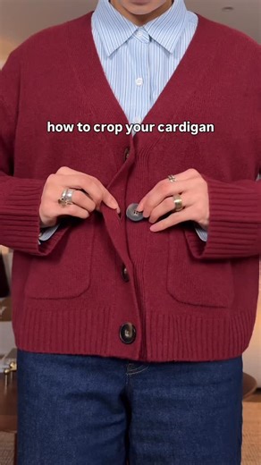 VALYOU on Instagram: "How to crop your cardigan perfectly ❤️ | Follow @valyou for styling & fashion hacks"