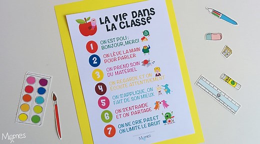 Poster : les règles de vie en classe