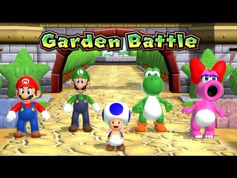 Mario Party 9 - Mario Vs. Luigi Vs. Yoshi Vs. Birdo | Garden Battle