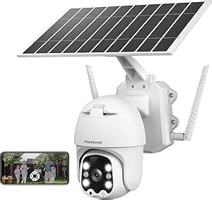 Security Camera Wireless Outdoor with Solar Panel: Home 360° View PTZ IP Surveillance System, PIR Motion Detection, 1080P, Color Night Vision, 2-Way Audio, WiFi, Spotlight & Siren, IP65, Simple Setup