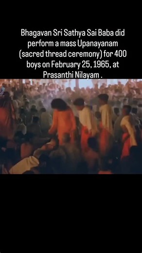 Swati Mundle on Instagram: "Bhagavan Sri Sathya Sai Baba did perform a mass Upanayanam (sacred thread ceremony) for 400 boys on February 25, 1965, at Prasanthi Nilayam."