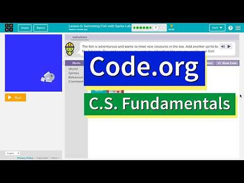 Code.org Express Lesson 5.7 Swimming Fish in Sprite Lab | Answer Tutorial | Course E Lesson 3.7
