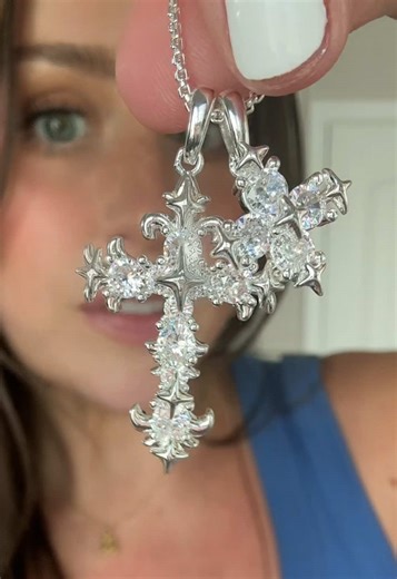 Stunning Gania Crystal Cross Necklace Sparkle