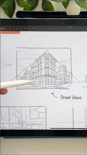 Have you tried the Perspective Grid in Procreate?