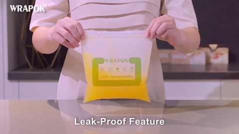 100% Compostable Recycled Sandwich Bags Biodegradable Small Storage Freezer Bag for Work, 100 Count