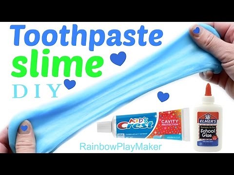 DIY TOOTHPASTE SLIME!!!! ONLY 2 INGREDIENTS!! INSPIRED BY CRAFTYGIRLS :)