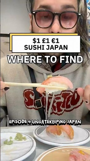 $1 £1 SUSHI IN JAPAN - NO GATEKEEPING - BUDGET EATS #japanfood #tokyo #foodshorts #japantravel