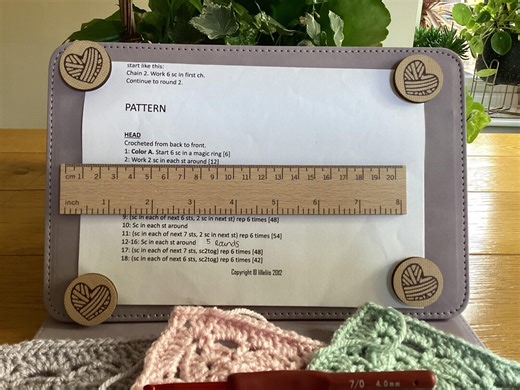 Magnetic Knitting and Crochet Pattern Holder Board | Foldable Project Stand With Magnets & Ruler - Etsy