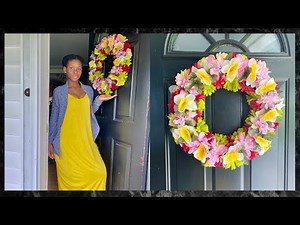 💎DIY- Dollar Tree Summer/ Spring Wreath Using Pool Noodle: How to make a wreath using pool noodle.