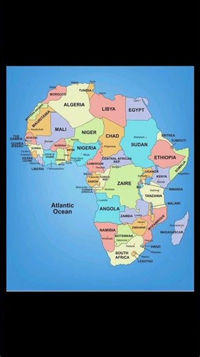 Political map of Africa displaying 54 countries with capital cities 🌍📚