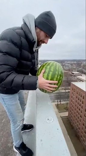 Watermelon Drop 🍉💥 from Tall Building | Most Satisfying Watermelon Smash Ever 🍉💣