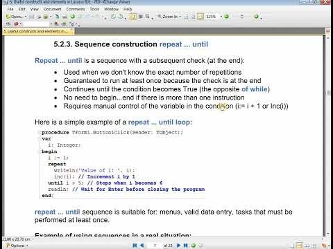 Lesson 35 from my second book of Lazarus IDE. Useful structures 4.Types of loop constructs in Pascal