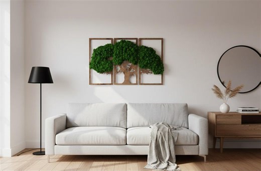 Decor Moss Wall Art Tree of Life Wall Moss Decor Large Wall Art Image of Moss, Natural Moss, Mix Colours, Reindeermoos Gift for 40x60 60x90 - Etsy