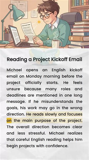 Reading a Project Kickoff Email | Easy English Listening Practice Story (A2 Level) #learnenglish