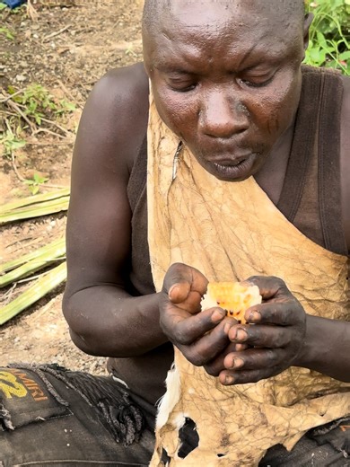 Hadzabe Tribe bushmen Chabba fun moments trying corn in the bush 🥰