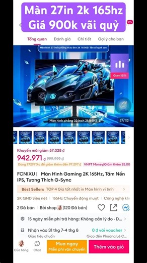 900k Màn 27in 2k 165hz vãi quỷ