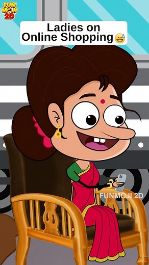 Funmoji 2d on Instagram: "Ammala online shopping mamulga undadhu😎😂 #funmoji #funmoji2d #infinitum #mamaalludu #telugucomedy #villagecomedy #funnyvideos #memes #cartoon #animation #onlineshopping"