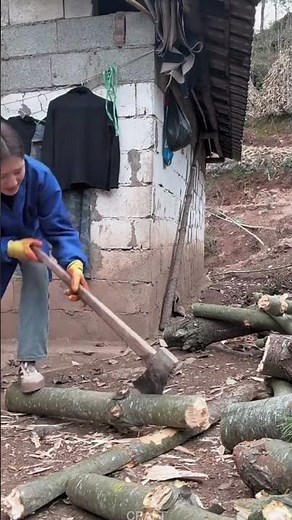 Beautiful Woman Chopping Firewood: Mastering the Efficient Craft