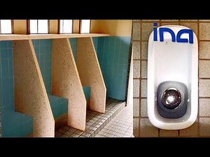 立派な壁式小便器【その2】と、inaマーク無臭トイレ ｛合同便槽・猫の餌付き｝ #ina #壁式小便器