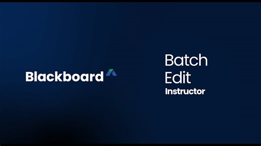 Batch Edit - Blackboard