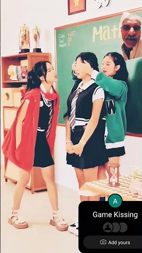 schoolgirl kiss game and class room prank schoolgirl kiss game and reaction