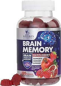 Brain Memory Supplement Gummy for Concentration Clarity Alertness & Focus - Brain Health with B6 B12, Phosphatidylserine, Coffee Extract, Nootropics Cognitive Vitamins for Men & Women - 120 Gummies