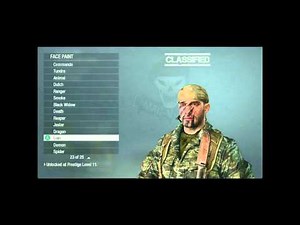 CoD: Black Ops - All Unlocked Face Paints (Prestige 11)