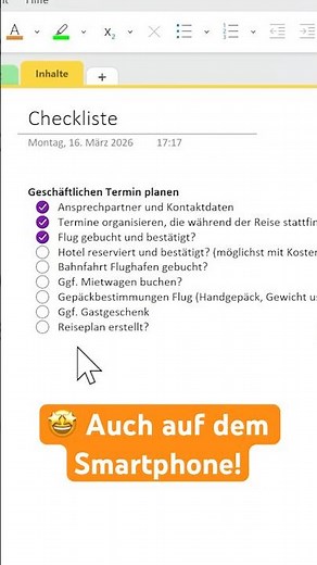 😍 OneNote: Checklisten erstellen! #onenote