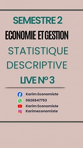 Karim Economiste | Live 3 Statistique descriptive S2 | Instagram
