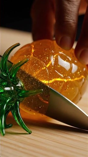 ASMR Glass Jelly Alien Pineapple Cutting 🍍✨