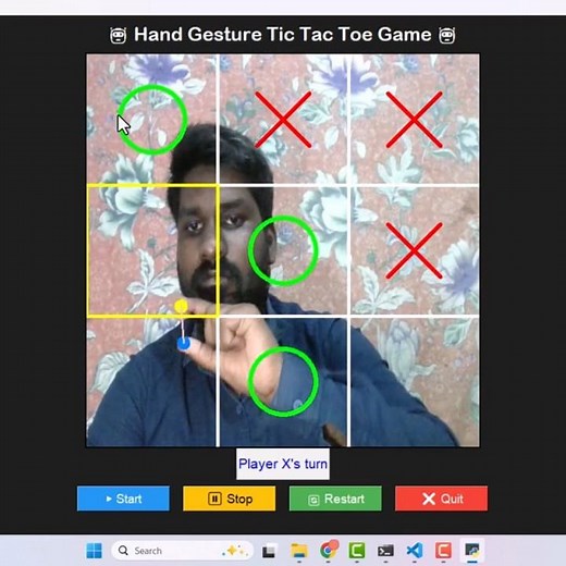 🤖🎮✋⭕❌ AI-Powered Tic Tac Toe with MediaPipe Hand Tracking