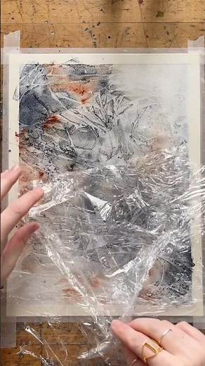 Watercolor + Saran Wrap