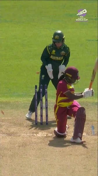 Skipper's magic in the air as Sophie Molineux knocks over Aaliyah Alleyne 🪄 #T20WorldCup