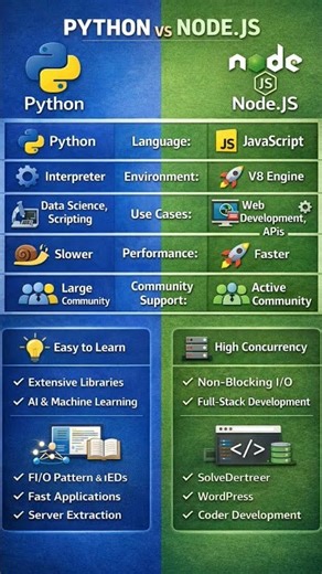 Python vs Node.js ⚡ Which One Should You Learn in 2026? #shorts #learnpython #learnnodejs #shorts