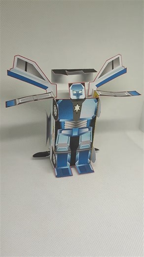 Foldabots Short Review Shiro. (Papertoy Racecar Robot Origami Transformer Papercraft)