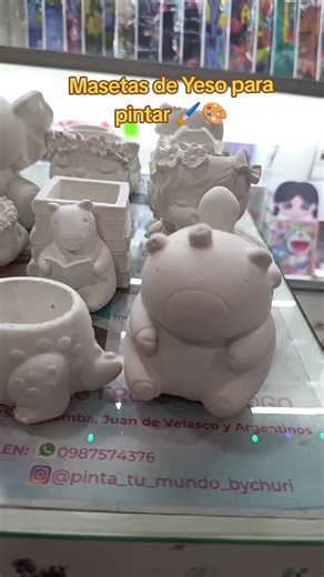 Masetas de Yeso 🤩 📍 Estamos en Riobamba calle Juan de Velasco y Argentinos esquina casa patrimonial color tomate Escribe para mayor información 0987574376 🎨💕PINTA TU MUNDO BY_CHURI #yeso #masetas #pintar #riobamba #distraccion