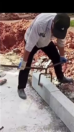 Concrete road divider installation using tools neat finish #shorts #road #construction
