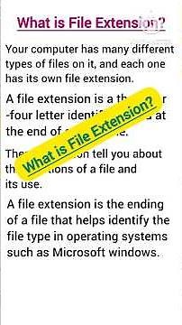 Explain File Extension||What is File Extension in Computer|| #computer #computerknowledge