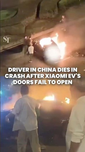 Driver dies in fiery crash after electric car’s doors fail to open