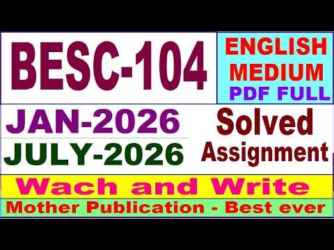 BESC 104 solved assignment 2026 in English || besc 104 solved assignment 2026 || ignou besc104