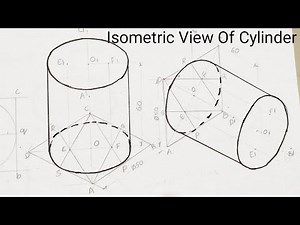 Isometric Views of a Cylinder : Axis Perpendicular to (I) H. P,(II) V. P