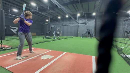 Phase 2 of our hitting program has begun, introducing breaking pitches off machine to challenge our hitters. Working on getting our posture in a better position to work behind breaking pitches. Wes does a great job here turning the barrel early and keeping his front side closed/staying in his back hip to attack the curve. | Rip City Academy
