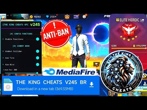 🔰 NOVO MOD MENU FF THE KING CHEATS V245 SAFE SERVIDOR BRASIL ATUALIZADO 🔰 MOD MENU THE KING V245