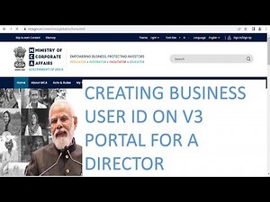 Director's Business user id Creation on MCA V3 portal