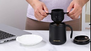 ONEISALL Camping Portable Coffee Maker Set with Stainless Steel Coffee Mug + Collapsible Pour Over Coffee Filter - for Travel Camping Offices Backpacking