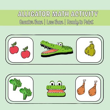 Greater Than Less Than Alligator Math | Comparing Numbers Worksheets | Preschool