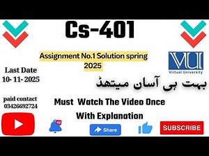 Cs401 Assignment Solution No 1 💯 Percent Correct Solution Paid Whatsapp 03426692724
