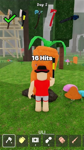Every Axe vs A Giant Carrot in 99 Nights in the Forest - Roblox