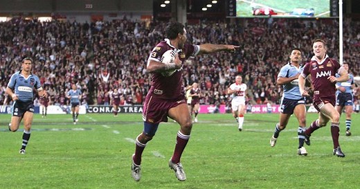 First Origin try: Justin Hodges