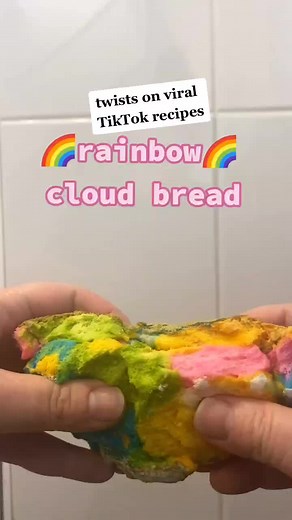 Rainbow Cloud Bread Recipe | Colorful Baking Tutorial